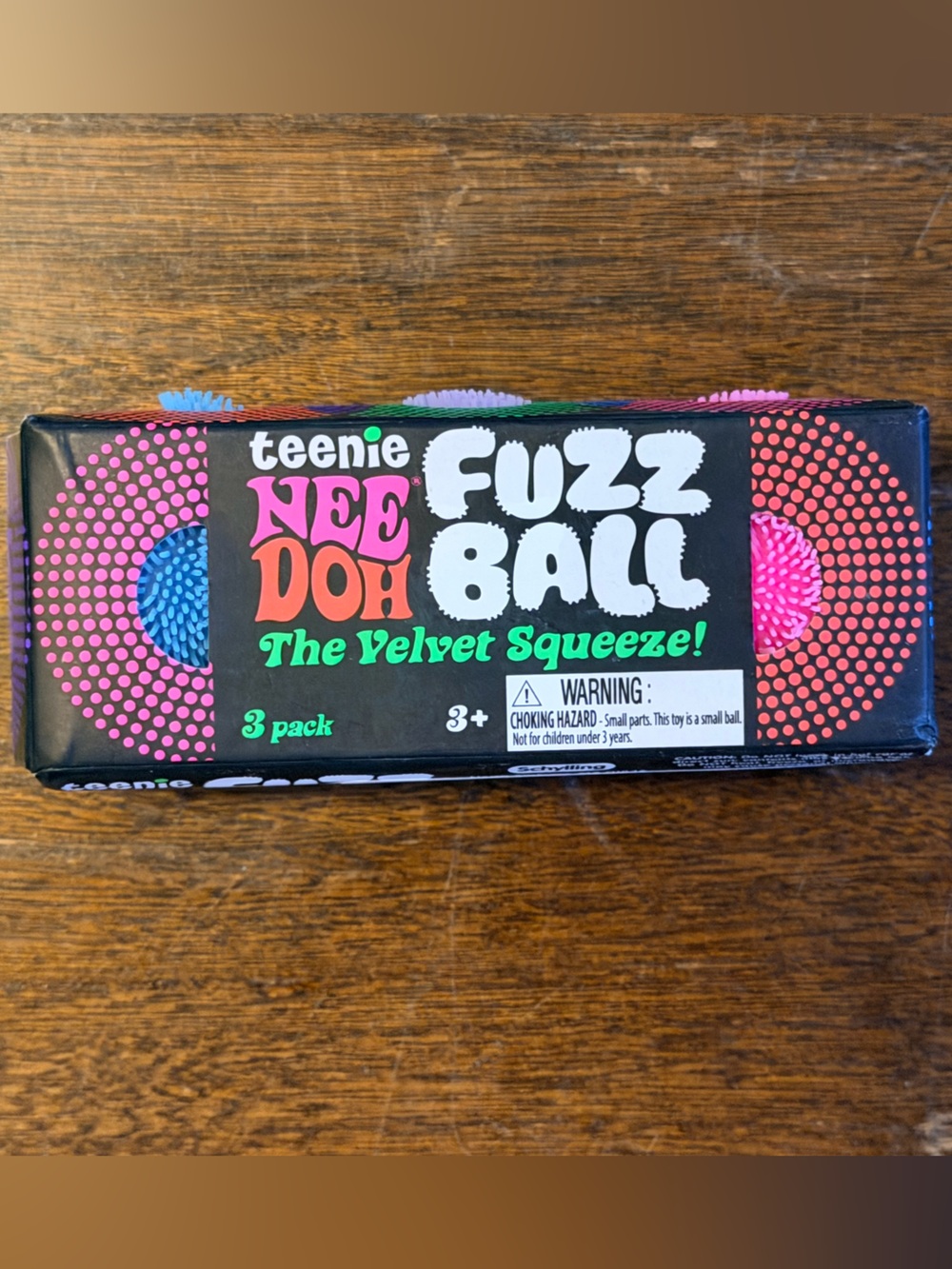 Needoh Teenie Fuzz Balls 3-Pack - Pink, Blue, Purple